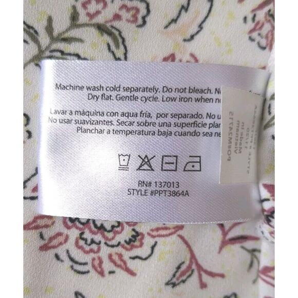 Peace & Pearls Women Plus Size 1X Floral Top Blouse Short Flutter Sleeves - Picture 6 of 8